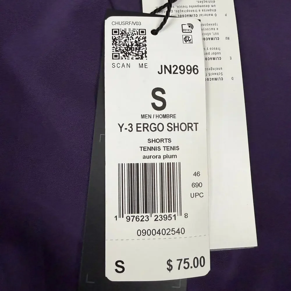 Adidas Y-3 Tennis Pro Ergo Shorts Aurora Plum Men's Size Small JN2996 NWT